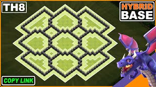 NEW TH8 Hybrid Base 2024 COPY LINK  Clash of Clans [upl. by Porche]