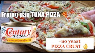 HOMEMADE PIZZA 🍕FRYING PAN  NO YEAST THIN CRUST PIZZA 🍕 [upl. by Aizan]