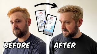 DIY Ash Blonde Toner at Home for Men · Wella T14 and 050 Additive [upl. by Krongold]