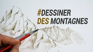 DESSINER DES MONTAGNES À LENCRE ET À LA PLUME [upl. by Rodama]