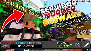 LANÇOU SERVIDOR BEDWARS MURDER E PRISON PARA MINECRAFT POCKET EDITION [upl. by Kirstin327]