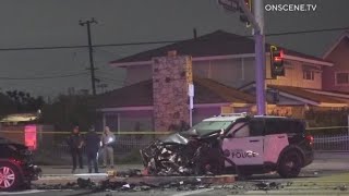 Pursuit suspect crashes headon with police SUV [upl. by Aimej229]