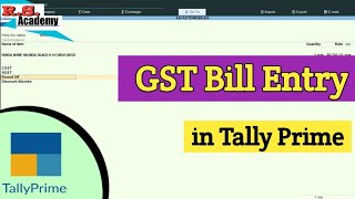 Tally prime GST Bill Entry GST accounting tally prime Bill entry in tally prime [upl. by Schild]