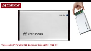 Transcend StoreJet 25S3 USB 30 Enclosure Unboxing [upl. by Cormack]