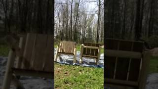 Time Lapse Of Applying a Weathered Finish To New Adirondack Style Chairs [upl. by Alledi]