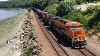 BNSF Oil train at Carkeek Park 19 July 2020 [upl. by Tabitha]