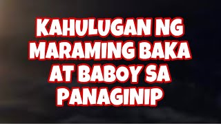 KAHULUGAN NG MARAMING BAKA AT BABOY SA PANAGINIP [upl. by Marius]