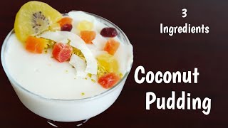 Coconut Milk Pudding Recipe  Without Gelatin 3 Ingredients Pudding [upl. by Yesrej]