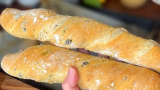 Pain fait maison  Baguettes aux Olives ♥ Recette Facile  Moelleuses et croustillantes [upl. by Konstantine]