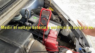 Multimetro Digitalcomo MEDIR el voltaje de la BATERÍA de un COCHE y verificar si carga o no [upl. by Yejus]