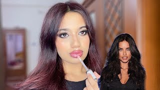 recreating Adriana Lima Bombshell Makeup 🖤 [upl. by Alicea798]