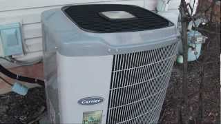 2005 Carrier Infinity System 2ton heat pump startupshutdown in HEAT mode [upl. by Ydnab]