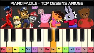 Apprendre au piano très facile les chansons des plus célèbres dessins animés TV enfantdébutant [upl. by Pierette]