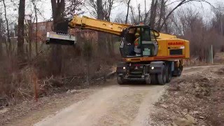 BTE MULCHER ON GRADALL XL4100 03 [upl. by Nylatsyrc]