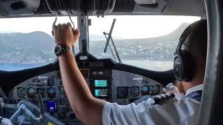 Landing in StEustatius Airport  TNCE  Dutch Caribbean [upl. by Ecirad516]