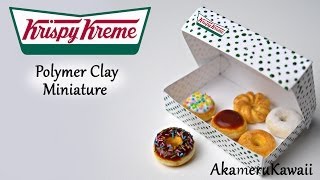 Krispy Kreme Donuts inspired miniature  Polymer Clay Tutorial [upl. by Wiltz542]