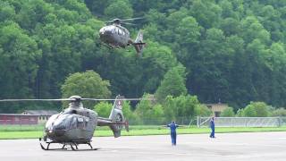 Swiss Air Force 20 helicopters in the air Alpnach Switzerland [upl. by Nehtanoj]