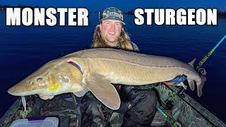 Michigan Sturgeon Fishing on Lake St Clair River GIANT STURGEON [upl. by Akenn]