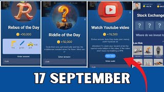 17th September 2024 X Empire Riddle of the day  Rebus of the day  Watch Youtube Video Code [upl. by Orelle]