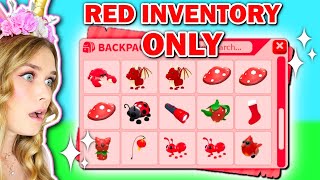 Red INVENTORY ONLY Challenge In Adopt Me Roblox [upl. by Ierna]