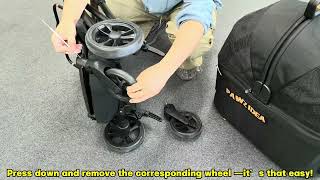 Want to repackage PAWZIDEA pet stroller Let’s take a look at how to remove the wheelscatstroller [upl. by Noram]