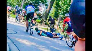 CRIT CRASH  Intelligentsia Cup  Lake Ellyn  Cat 45 [upl. by Seeto]