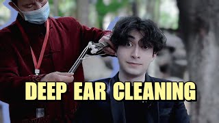 Getting Deep Ear Cleaning at a Chinese Park [upl. by Levison]