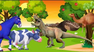 Dinosaur stampede running registan l Animal walking l Animal crossing l Back To Cartoon [upl. by Jemima]