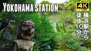 Japan 4K Walk Tour  Explore the West Exit of Yokohama Station  Amazing Shrine [upl. by Forelli]