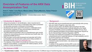 Overview of Features of the ARX Data Anonymization Tool [upl. by Inalaek]