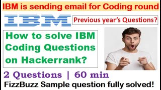 IBM is sending email for Coding Round on Hackerrank  Sample Question solved step by step  FizzBuzz [upl. by Jeramey]