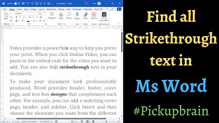 How to find strike through text in Ms Word [upl. by Daj]