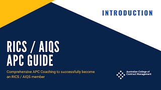 Introduction to RICS amp AIQS APC Guide Course [upl. by Estrellita]