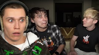 Reacting to Sam amp Colby Surviving A Week at The Conjuring House [upl. by Drazze]