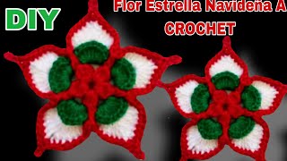 Flor ESTRELLA NAVIDEÑA fácil y rápido TEJIDA a crochet GRATIS 👍 [upl. by Occor649]