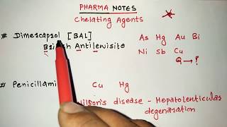 CHELATING AGENTS WITH TRICKS  METAL POISONING REMEDIES  RRB PHARMACIST EXAM  GPAT  ESIC PART62 [upl. by Hnad]