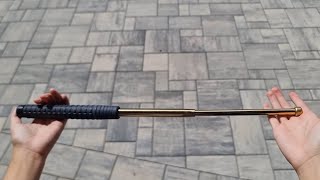 Expandable baton 21quot H hardened gold  AFG Defense [upl. by Imeaj]