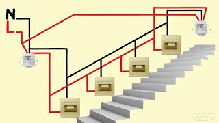 stair lighting connection with motion sensors wiring diagram [upl. by Annadiane]