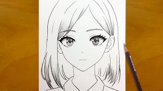 Anime Sketch  How to Draw a Beautiful Anime Girl with Pencil – Full Drawing Process [upl. by Lindley]