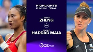 Zheng Qinwen vs Beatriz Haddad Maia  2023 Zhuhai Final  WTA Match Highlights [upl. by Sturrock]