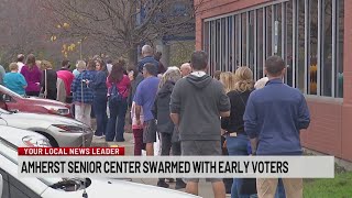 Amherst senior center swarmed with early voters [upl. by Assirt]