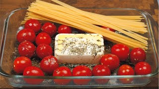 Quick and Simple Baked Feta Cheese Pasta and Cherry Tomatoes  Viral TikTok Recipe [upl. by Grunberg]