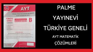 PALME TÜRKİYE GENELİ AYT DENEME MATEMATİK ÇÖZÜMLERİ 130 [upl. by Dorman160]