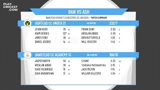 Banstead CC Academy XI v Ashtead CC Under 21 [upl. by Lhok]