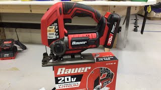 Bauer 20V Cordless Variable Speed Jigsaw  Product Review And First Use Awesome [upl. by Knight]