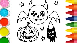 Halloween Directed Drawing Kindergarten  Easy halloween stuff for kids 🎃 🦇 🚀 [upl. by Arihsan292]