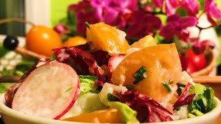 Chives Radish Tomato Radicchio Romaine Salad with Garlic Cashew Dressing  Take 3 [upl. by Hadria789]