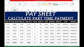 118 How To Make Pay sheet for part time Employee Hindi [upl. by Ecaj526]