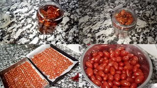 Comment sécher les tomates cerises ou normale 🍅 طريقة تجفيف الطماطم سوريز او عادية تحضيراترمضان [upl. by Laven732]