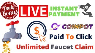 Coinpotin  PTC  Unlimited Faucet Claim  Daily Bonus  Live Instant Payment [upl. by Selinda178]